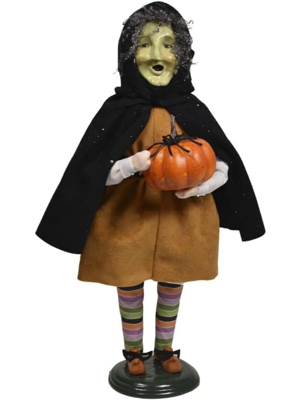 Charming Witch Figurine with Pumpkin - Halloween Decor, Spooky Collectible